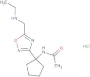 N-(1-{5-[(Ethylamino)methyl]-1,2,4-oxadiazol-3-yl}cyclopentyl)acetamide hydrochloride