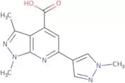 1,3-Dimethyl-6-(1-methyl-1H-pyrazol-4-yl)-1H-pyrazolo[3,4-b]pyridine-4-carboxylic acid
