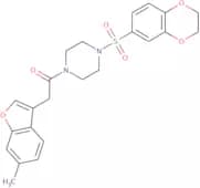 1-[4-(2,3-Dihydro-1,4-benzodioxine-6-sulfonyl)piperazin-1-yl]-2-(6-methyl-1-benzofuran-3-yl)ethan-…