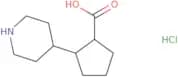 2-(Piperidin-4-yl)cyclopentane-1-carboxylic acid hydrochloride