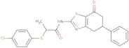2-(4-chlorophenylthio)-N-(7-oxo-5-phenyl(4,5,6-trihydrobenzothiazol-2-yl))propanamide