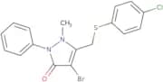 4-bromo-3-((4-chlorophenylthio)methyl)-2-methyl-1-phenyl-3-pyrazolin-5-one