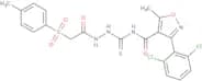 4-(3-(2,6-dichlorophenyl)-5-methylisoxazol-4-yl)carbonyl)-1-(2-((4-methylphenyl)sulfonyl)acetyl)th…