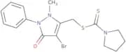 4-bromo-2-methyl-1-phenyl-3-((pyrrolidinylthioxomethylthio)methyl)-3-pyrazolin-5-one