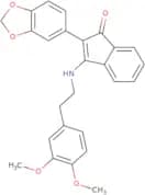 2-benzo[d]1,3-dioxolen-5-yl-3-((2-(3,4-dimethoxyphenyl)ethyl)amino)inden-1-one