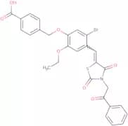 4-[[5-Bromo-4-[(Z)-(2,4-dioxo-3-phenacyl-1,3-thiazolidin-5-ylidene)methyl]-2-ethoxyphenoxy]methyl]…