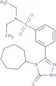 3-(4-Cycloheptyl-5-sulfanyl-4H-1,2,4-triazol-3-yl)-N,N-diethylbenzene-1-sulfonamide
