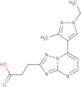 3-[7-(1-Ethyl-3-methyl-1H-pyrazol-4-yl)-[1,2,4]triazolo[1,5-a]pyrimidin-2-yl]propanoic acid