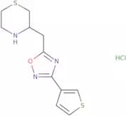3-{[3-(Thiophen-3-yl)-1,2,4-oxadiazol-5-yl]methyl}thiomorpholine hydrochloride