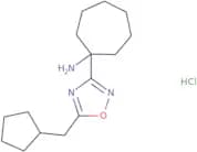 1-[5-(Cyclopentylmethyl)-1,2,4-oxadiazol-3-yl]cycloheptan-1-amine hydrochloride