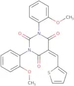 1,3-bis(2-methoxyphenyl)-5-(2-thienylmethylene)-1,3-diazaperhydroine-2,4,6-trione
