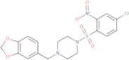 1-((4-(benzo[d]1,3-dioxolan-5-ylmethyl)piperazinyl)sulfonyl)-4-chloro-2-nitrobenzene
