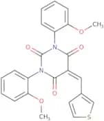 1,3-bis(2-methoxyphenyl)-5-(3-thienylmethylene)-1,3-diazaperhydroine-2,4,6-trione