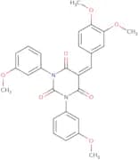 1,3-bis(3-methoxyphenyl)-5-((3,4-dimethoxyphenyl)methylene)-1,3-diazaperhydroine-2,4,6-trione