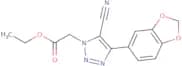 ethyl 2-(4-benzo[d]1,3-dioxolen-5-yl-5-nitrilo-1,2,3-triazolyl)acetate