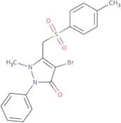 4-bromo-2-methyl-3-(((4-methylphenyl)sulfonyl)methyl)-1-phenyl-3-pyrazolin-5-one