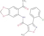 N-(6-acetylbenzo[d]1,3-dioxolan-5-yl)(3-(2-chlorophenyl)-5-methylisoxazol-4-yl)formamide