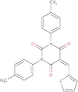 1,3-bis(4-methylphenyl)-5-(2-thienylmethylene)-1,3-diazaperhydroine-2,4,6-trione