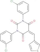 1,3-bis(3-chlorophenyl)-5-(3-thienylmethylene)-1,3-diazaperhydroine-2,4,6-trione