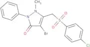 4-bromo-3-(((4-chlorophenyl)sulfonyl)methyl)-2-methyl-1-phenyl-3-pyrazolin-5-one