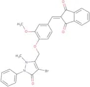 2-((4-((4-bromo-2-methyl-5-oxo-1-phenyl(3-pyrazolin-3-yl))methoxy)-3-methoxyphenyl)methylene)indan…