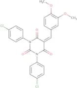 1,3-bis(4-chlorophenyl)-5-((3,4-dimethoxyphenyl)methylene)-1,3-diazaperhydroine-2,4,6-trione