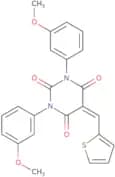1,3-bis(3-methoxyphenyl)-5-(2-thienylmethylene)-1,3-diazaperhydroine-2,4,6-trione