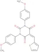 1,3-bis(4-methoxyphenyl)-5-(2-thienylmethylene)-1,3-diazaperhydroine-2,4,6-trione