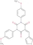 1,3-bis(4-methoxyphenyl)-5-(3-thienylmethylene)-1,3-diazaperhydroine-2,4,6-trione