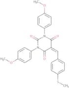 1,3-bis(4-methoxyphenyl)-5-((4-methylthiophenyl)methylene)-1,3-diazaperhydroine-2,4,6-trione