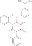 1,3-bis(2-chlorophenyl)-5-((4-(dimethylamino)phenyl)methylene)-1,3-diazaperhydroine-2,4,6-trione