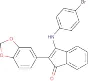 2-benzo[d]1,3-dioxolen-5-yl-3-((4-bromophenyl)amino)inden-1-one