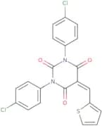 1,3-bis(4-chlorophenyl)-5-(2-thienylmethylene)-1,3-diazaperhydroine-2,4,6-trione