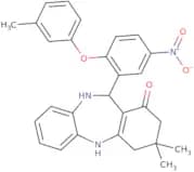 2,10-diaza-5,5-dimethyl-9-(2-(3-methylphenoxy)-5-nitrophenyl)tricyclo[9.4.0.0<3,8>]pentadeca-1(15)…
