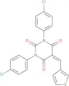 1,3-bis(4-chlorophenyl)-5-(3-thienylmethylene)-1,3-diazaperhydroine-2,4,6-trione