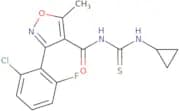 (3-(6-chloro-2-fluorophenyl)-5-methylisoxazol-4-yl)-N-((cyclopropylamino)thioxomethyl)formamide