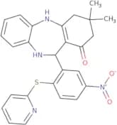 2,10-diaza-5,5-dimethyl-9-(5-nitro-2-(2-pyridylthio)phenyl)tricyclo[9.4.0.0<3,8>]pentadeca-1(15),3…