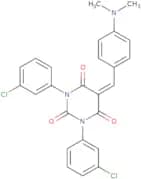 1,3-bis(3-chlorophenyl)-5-((4-(dimethylamino)phenyl)methylene)-1,3-diazaperhydroine-2,4,6-trione