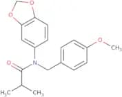N-benzo[d]1,3-dioxolen-5-yl-N-((4-methoxyphenyl)methyl)-2-methylpropanamide