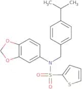 benzo[d]1,3-dioxolen-5-yl((4-(isopropyl)phenyl)methyl)(2-thienylsulfonyl)amine
