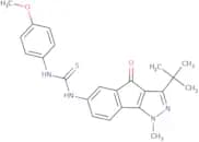 3-(tert-butyl)-6-((((4-methoxyphenyl)amino)thioxomethyl)amino)-1-methylindeno[2,3-d]pyrazol-4-one