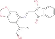 2-(((6-((hydroxyimino)ethyl)benzo[3,4-d]1,3-dioxolen-5-yl)amino)methylene)indane-1,3-dione