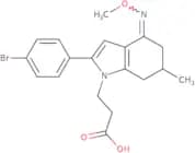3-(4-(O-methyloxime)-2-(4-bromophenyl)-6-methyl-5,6,7-trihydroindolyl)propanoic acid