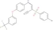 2-((4-bromophenyl)sulfonyl)-3-((4-(3-(trifluoromethyl)phenoxy)phenyl)amino)prop-2-enenitrile