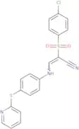 2-((4-chlorophenyl)sulfonyl)-3-((4-(2-pyridylthio)phenyl)amino)prop-2-enenitrile