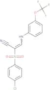 2-((4-chlorophenyl)sulfonyl)-3-((3-(trifluoromethoxy)phenyl)amino)prop-2-enenitrile