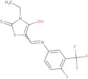 3-ethyl-5-(((4-fluoro-3-(trifluoromethyl)phenyl)amino)methylene)-2-thioxo-1,3-thiazolidin-4-one