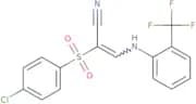 2-((4-chlorophenyl)sulfonyl)-3-((2-(trifluoromethyl)phenyl)amino)prop-2-enenitrile