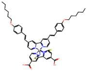 Ru(4,4-dicarboxylic acid-2,2′-bipyridine)(4,4′-bis(p-hexyloxystyryl)-2,2-bipyridine)(NCS)2
