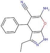 6-Amino-3-ethyl-4-phenyl-1,4-dihydropyrano[2,3-c]pyrazole-5-carbonitrile